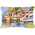 Micasa Deep Sea Fishing Boats At The Dock Canvas Fabric Decorative Pillow MI892634